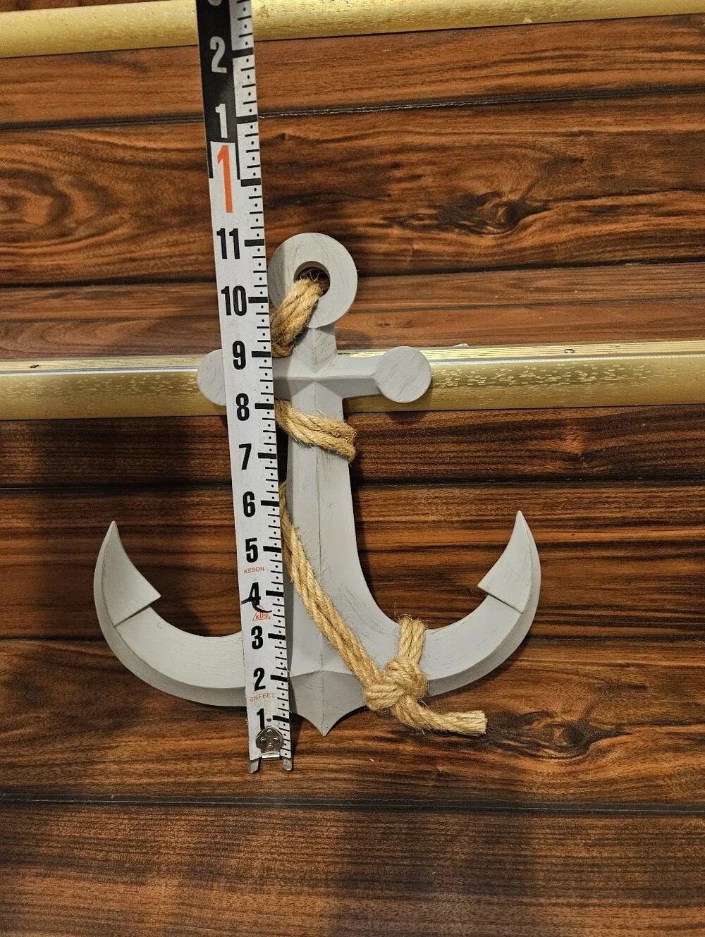 Grey plastic anchor wall decor with rope #nautical #anchor